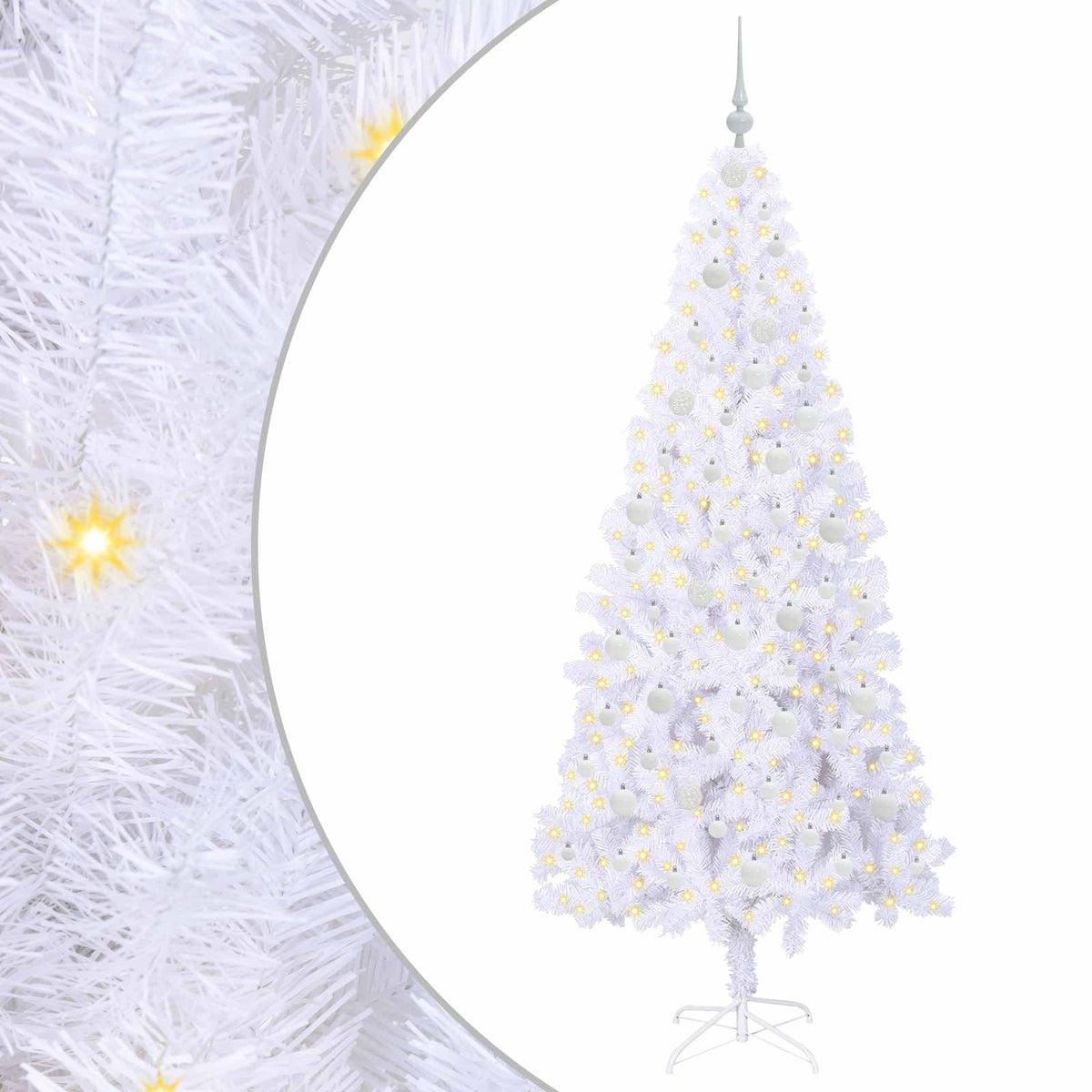 Künstlicher Weihnachtsbaum von Vidaxx mit 300 LEDs, weiß, 210 cm, PVC und Stahl