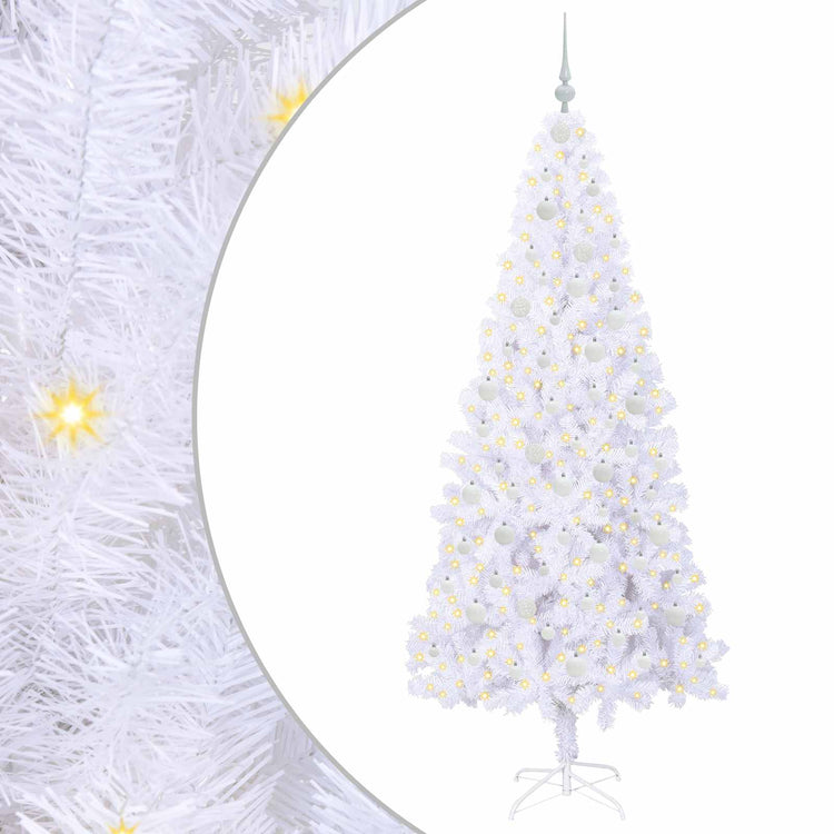 Künstlicher Weihnachtsbaum von Vidaxx mit 300 LEDs, weiß, 210 cm, PVC und Stahl