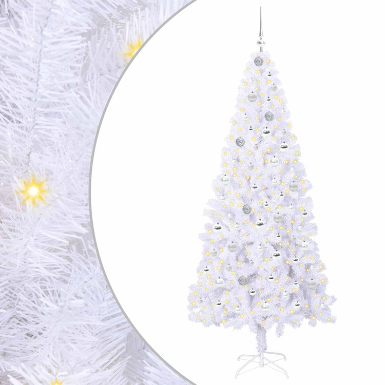 Künstlicher Weihnachtsbaum von Vidaxx mit 300 LEDs, weiß, 210 cm, PVC und Stahl