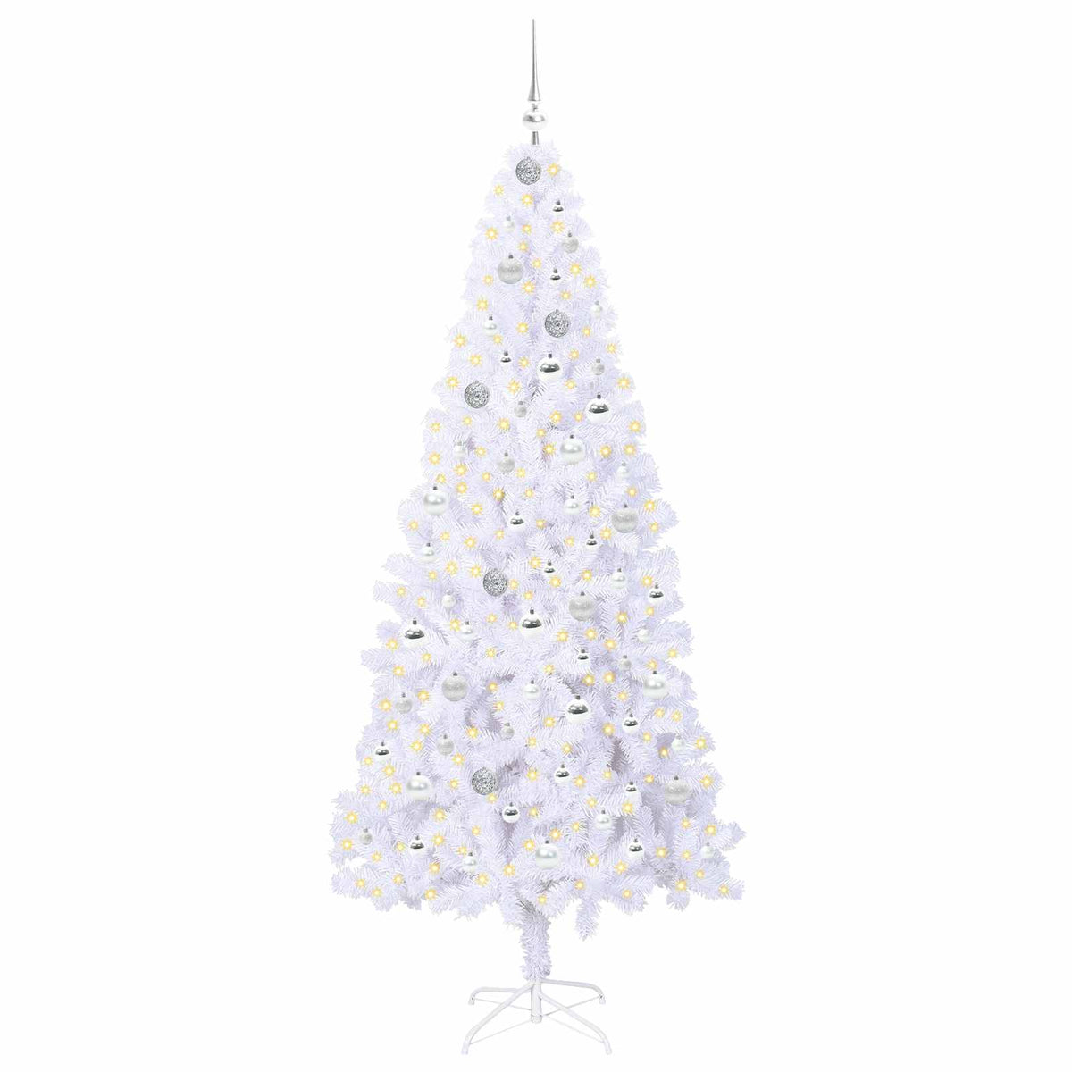Künstlicher Weihnachtsbaum von Vidaxx mit 300 LEDs, weiß, 210 cm, PVC und Stahl