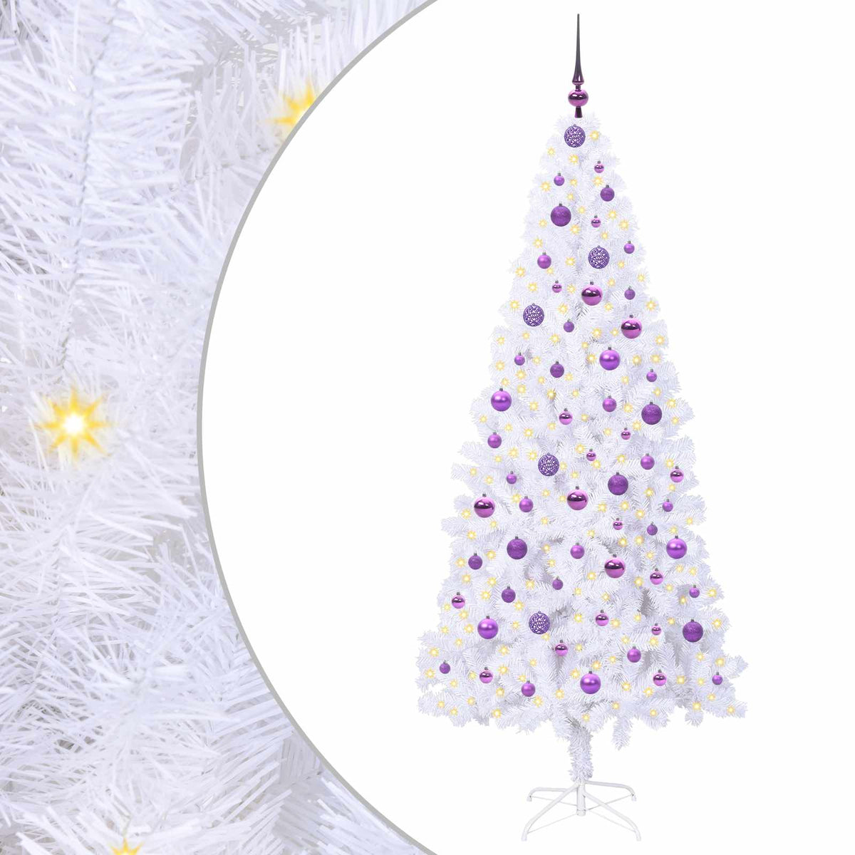 Künstlicher Weihnachtsbaum von Vidaxx mit 300 LEDs, weiß, 210 cm, PVC und Stahl