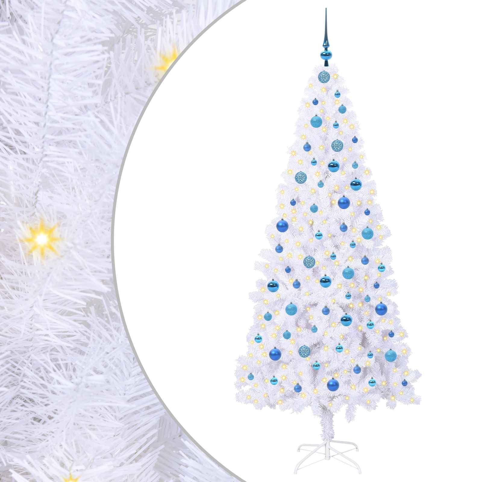 Künstlicher Weihnachtsbaum von Vidaxx mit 300 LEDs, weiß, 210 cm, PVC und Stahl