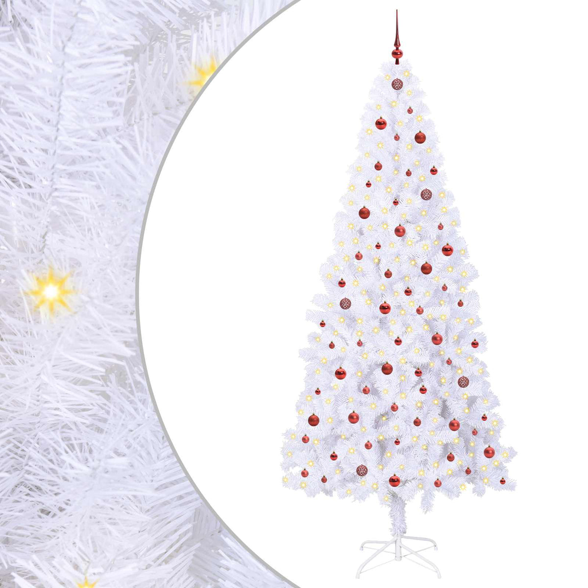 Künstlicher Weihnachtsbaum von Vidaxx mit 300 LEDs, weiß, 240 cm, PVC und Stahl