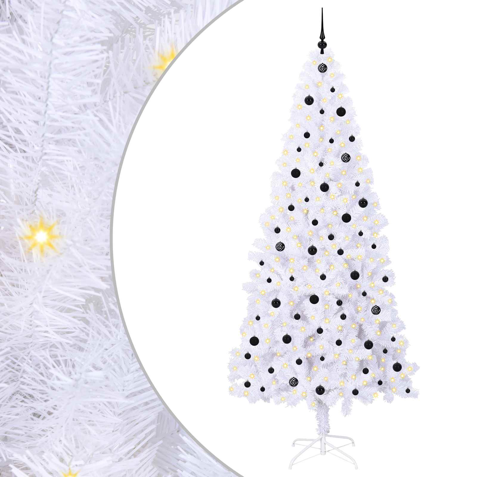Künstlicher Weihnachtsbaum von Vidaxx mit 300 LEDs, weiß, 240 cm, PVC und Stahl