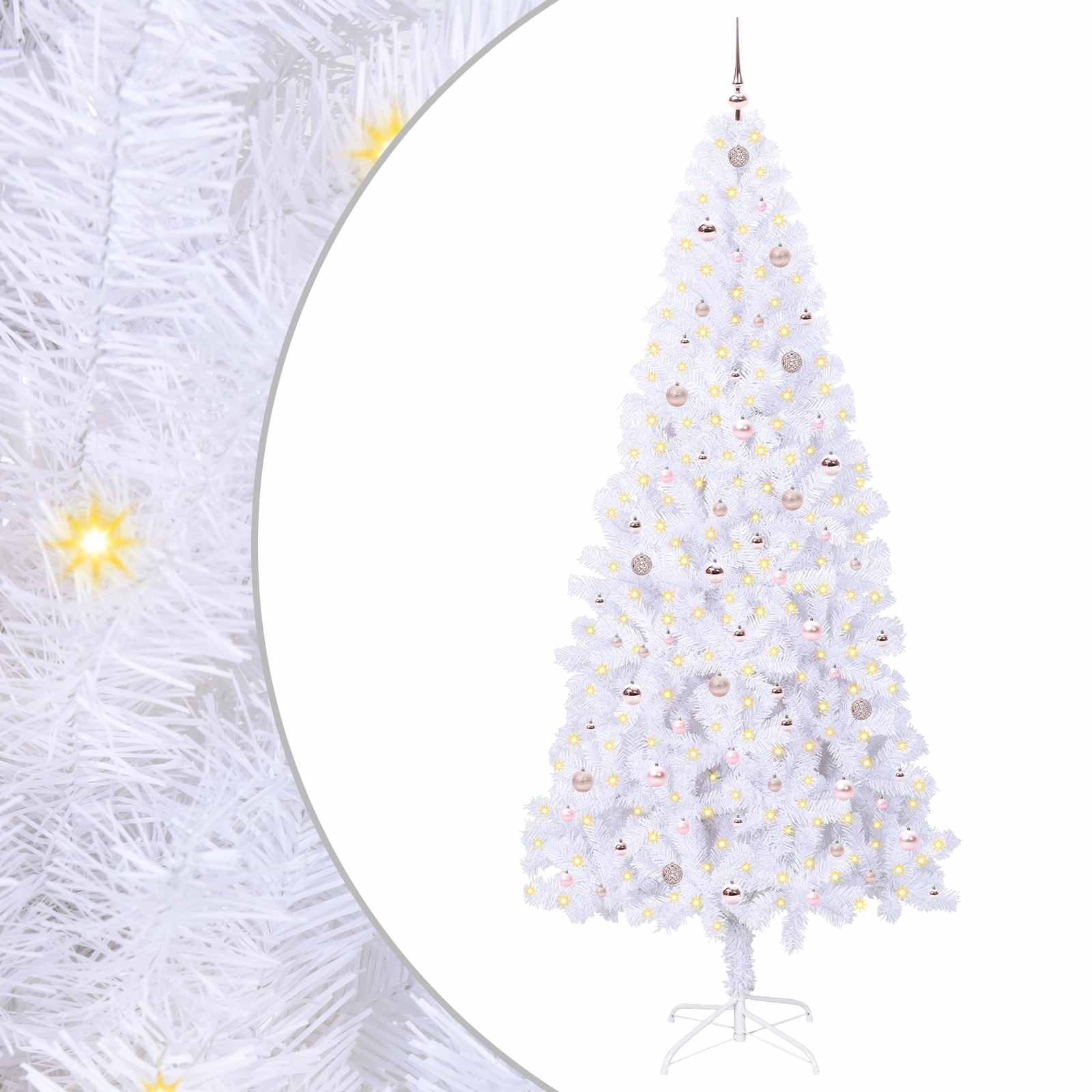 Künstlicher Weihnachtsbaum von Vidaxx mit 300 LEDs, weiß, 240 cm, PVC und Stahl