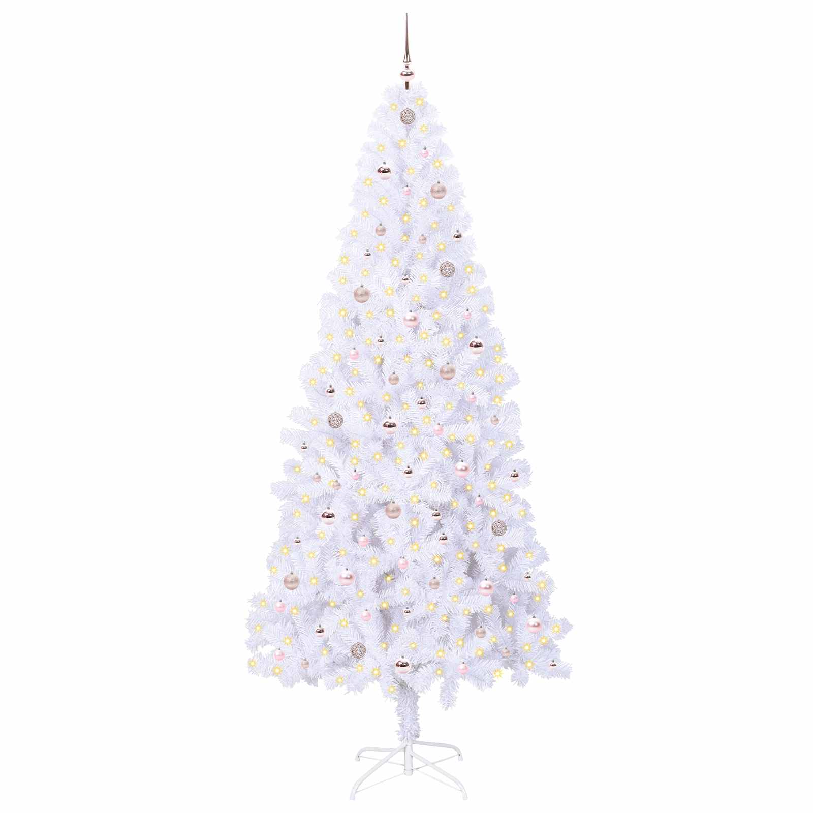 Künstlicher Weihnachtsbaum von Vidaxx mit 300 LEDs, weiß, 240 cm, PVC und Stahl