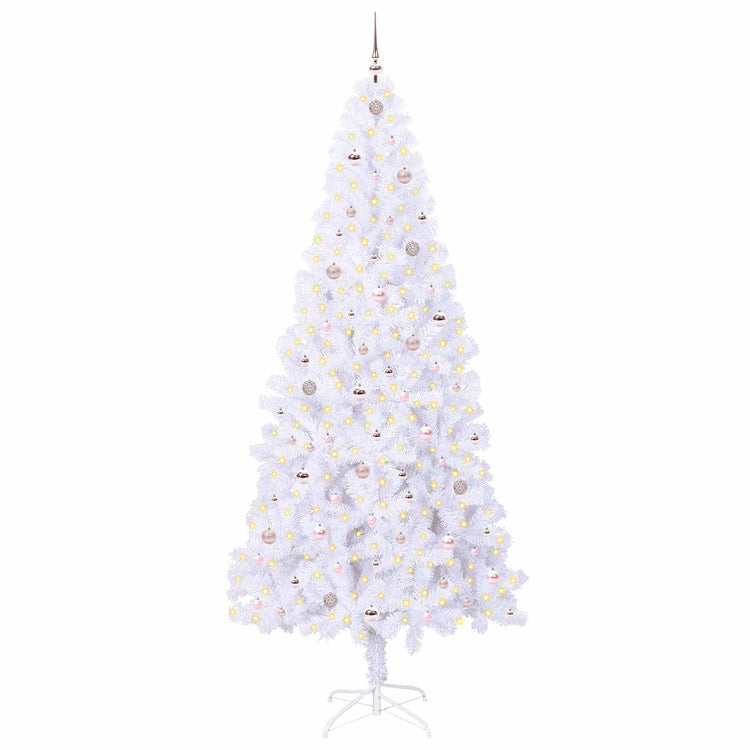 Künstlicher Weihnachtsbaum von Vidaxx mit 300 LEDs, weiß, 240 cm, PVC und Stahl