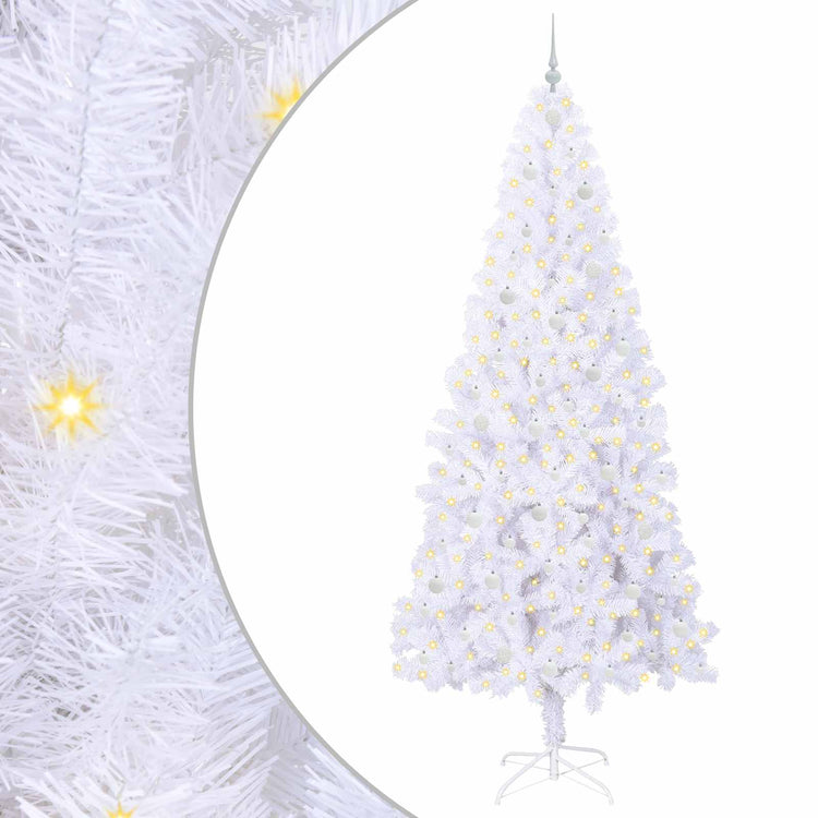 Künstlicher Weihnachtsbaum von Vidaxx mit 300 LEDs, weiß, 240 cm, PVC und Stahl