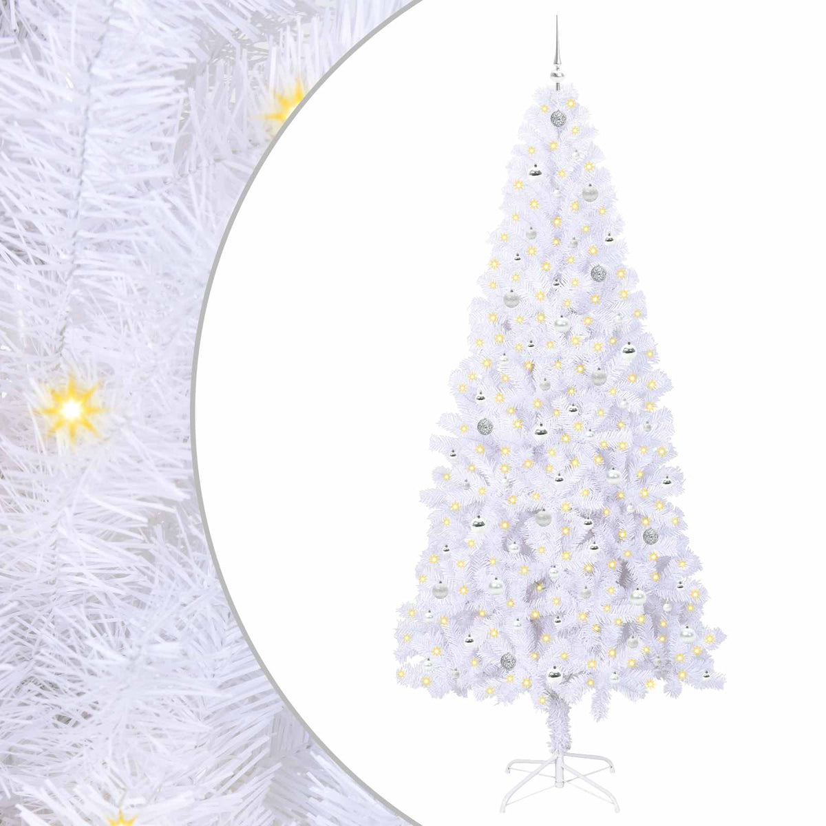 Künstlicher Weihnachtsbaum von Vidaxx mit 300 LEDs, weiß, 240 cm, PVC und Stahl