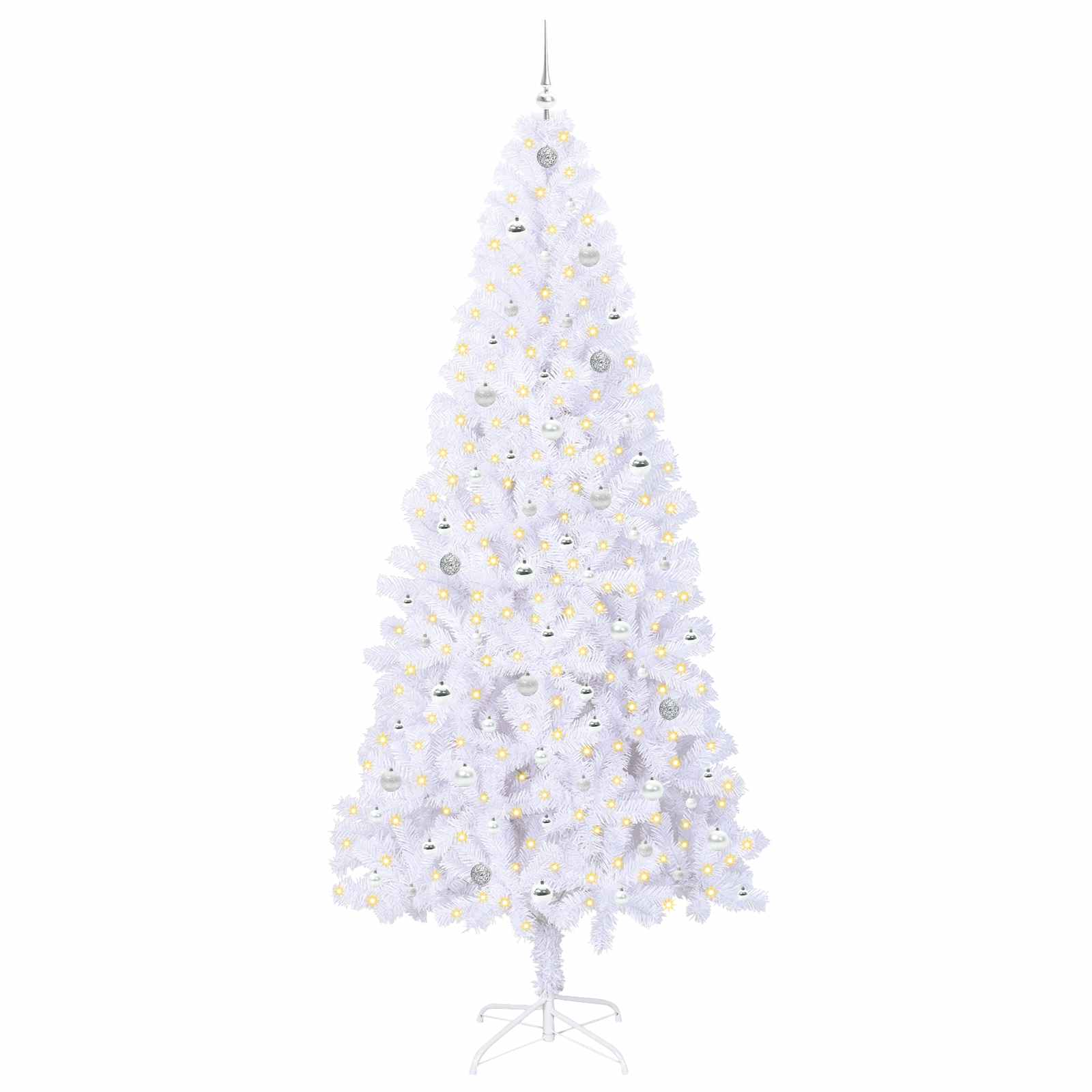 Künstlicher Weihnachtsbaum von Vidaxx mit 300 LEDs, weiß, 240 cm, PVC und Stahl