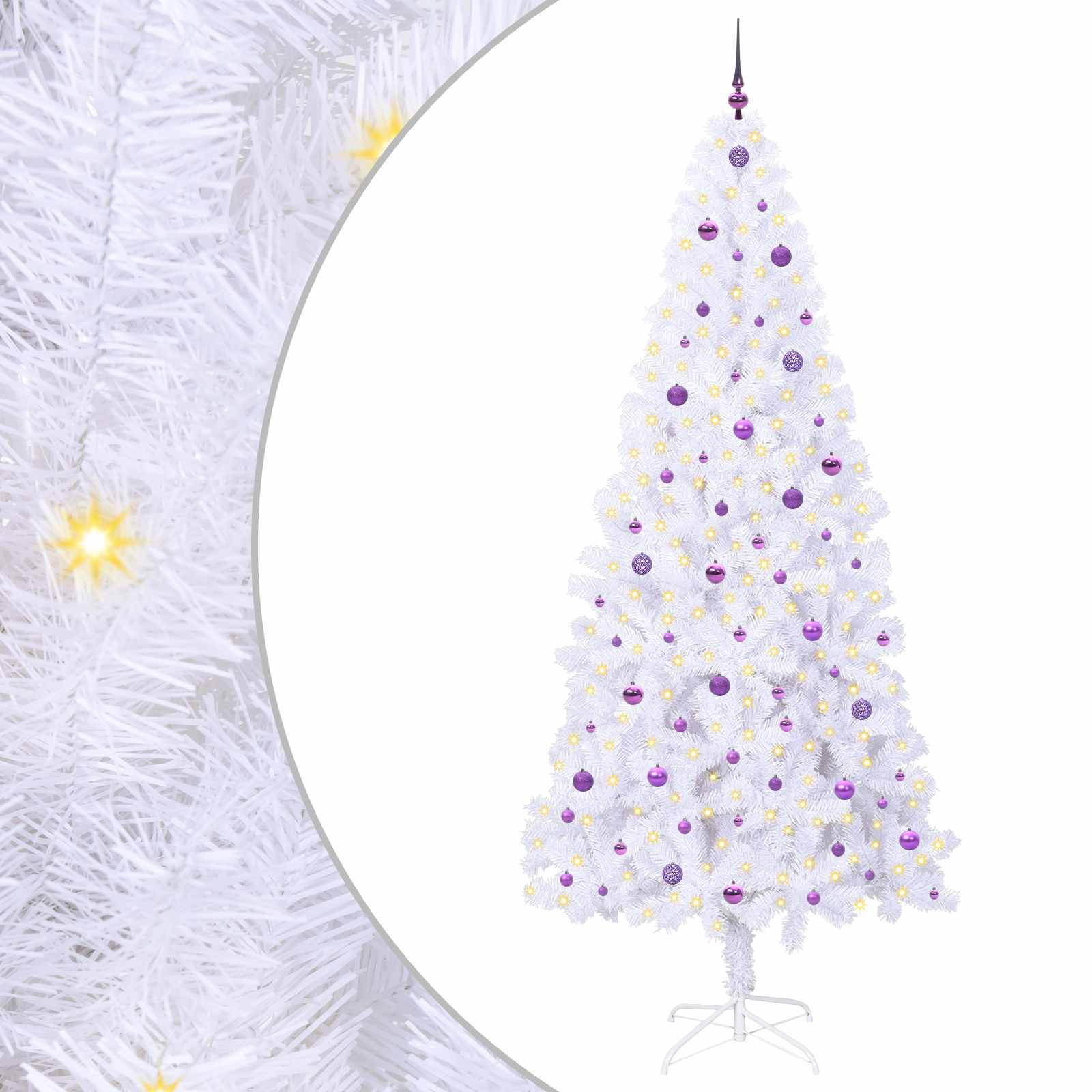 Künstlicher Weihnachtsbaum von Vidaxx mit 300 LEDs, weiß, 240 cm, PVC und Stahl