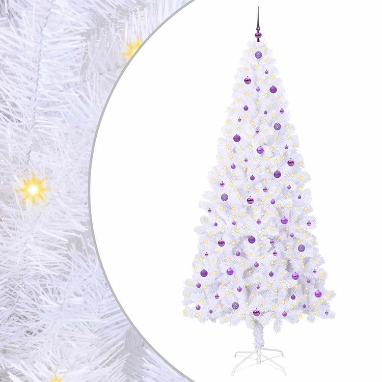 Künstlicher Weihnachtsbaum von Vidaxx mit 300 LEDs, weiß, 240 cm, PVC und Stahl
