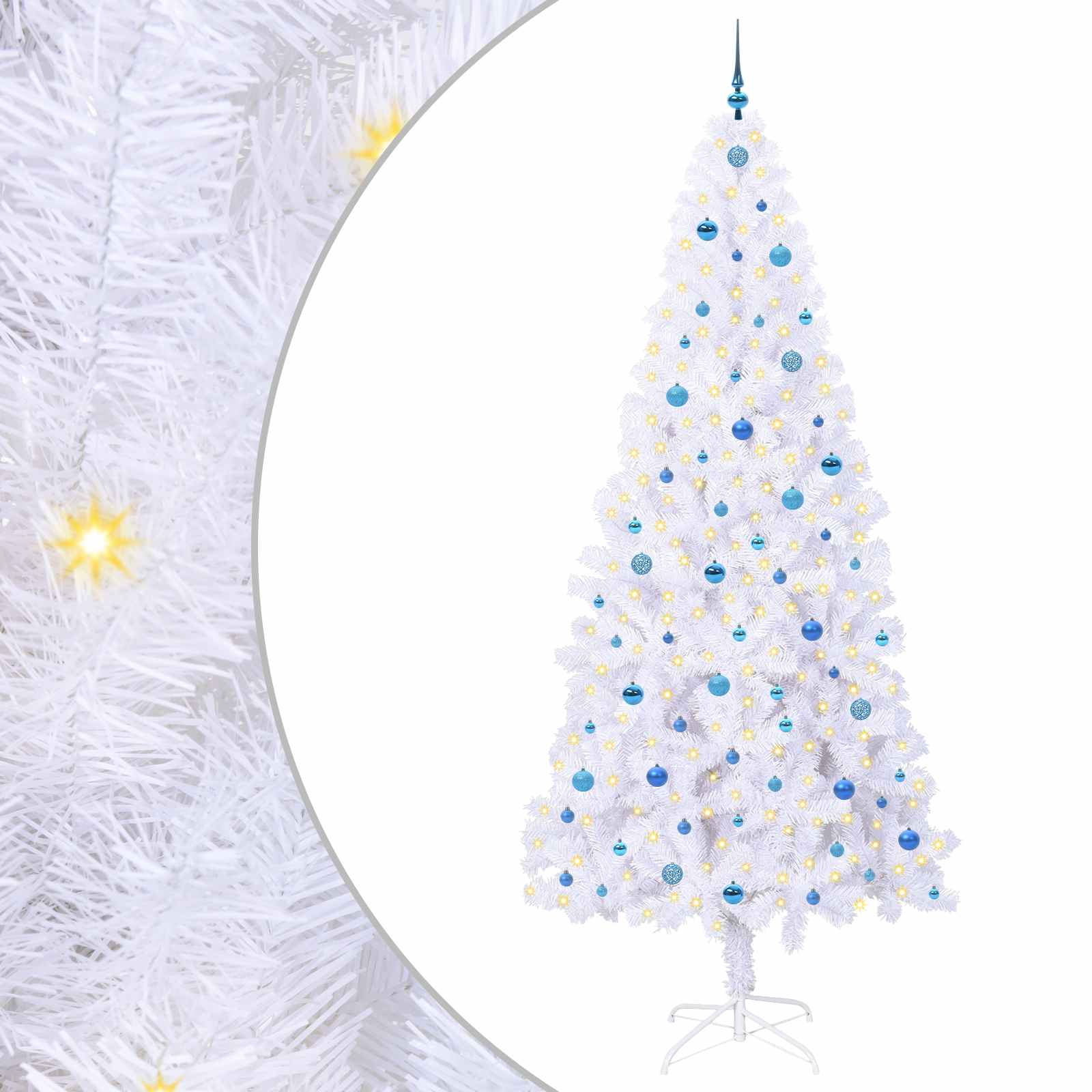 Künstlicher Weihnachtsbaum von Vidaxx mit 300 LEDs, weiß, 240 cm, PVC und Stahl