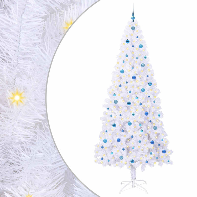 Künstlicher Weihnachtsbaum von Vidaxx mit 300 LEDs, weiß, 240 cm, PVC und Stahl