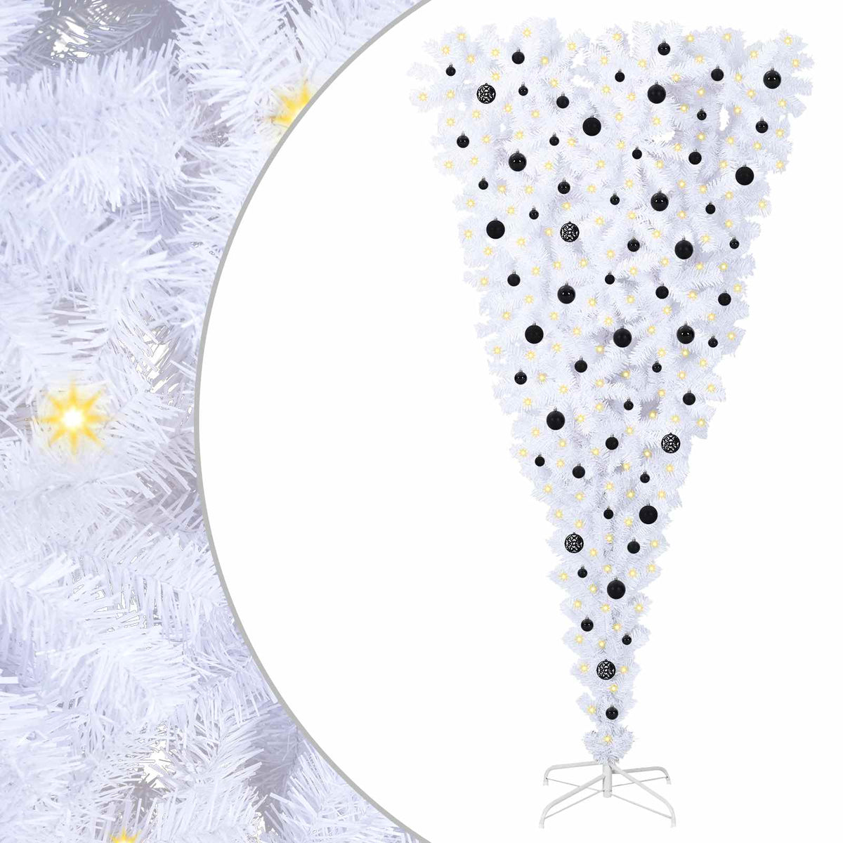 Künstlicher Weihnachtsbaum von Vidaxx mit 300 LEDs, weiß, 240 cm, PVC und Stahl