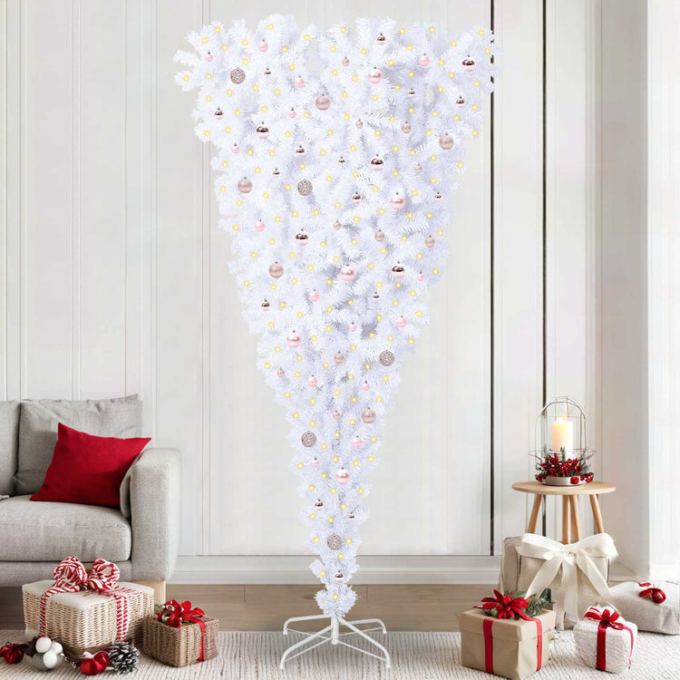Künstlicher Weihnachtsbaum von Vidaxx mit 300 LEDs, weiß, 240 cm, PVC und Stahl