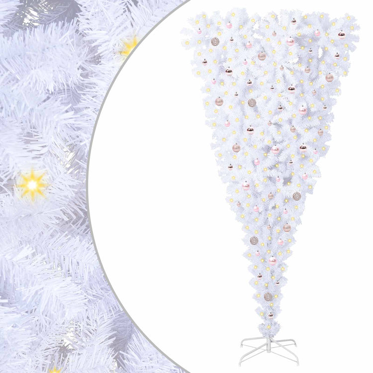 Künstlicher Weihnachtsbaum von Vidaxx mit 300 LEDs, weiß, 240 cm, PVC und Stahl