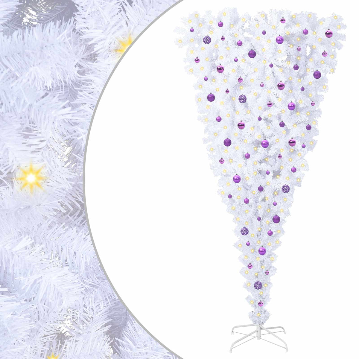 Künstlicher Weihnachtsbaum von Vidaxx mit 300 LEDs, weiß, 240 cm, PVC und Stahl