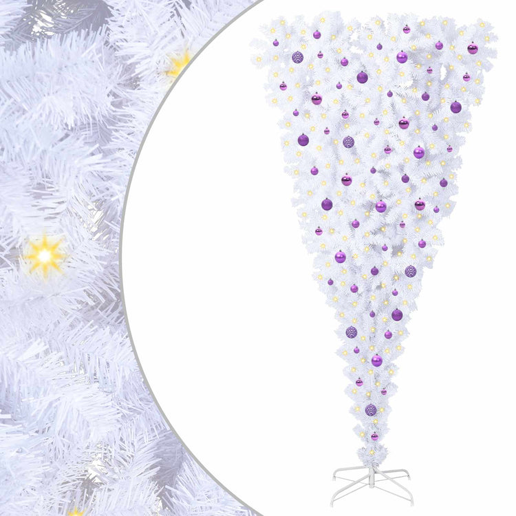 Künstlicher Weihnachtsbaum von Vidaxx mit 300 LEDs, weiß, 240 cm, PVC und Stahl