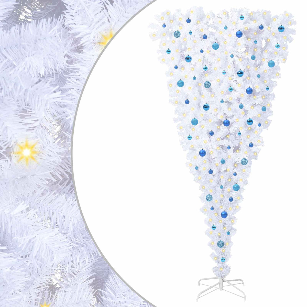 Künstlicher Weihnachtsbaum von Vidaxx mit 300 LEDs, weiß, 240 cm, PVC und Stahl