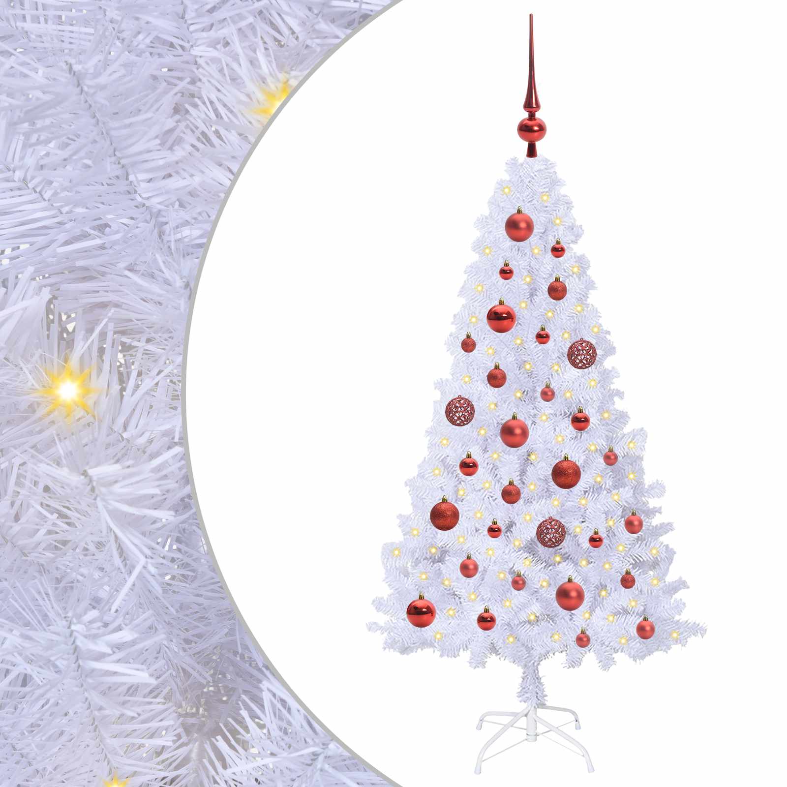 Künstlicher Weihnachtsbaum von Vidaxx mit 150 LEDs, weiß, 120 cm, PVC und Stahl