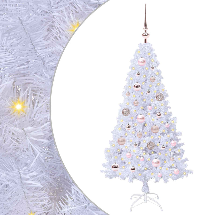Künstlicher Weihnachtsbaum von Vidaxx mit 150 LEDs, weiß, 120 cm, PVC und Stahl