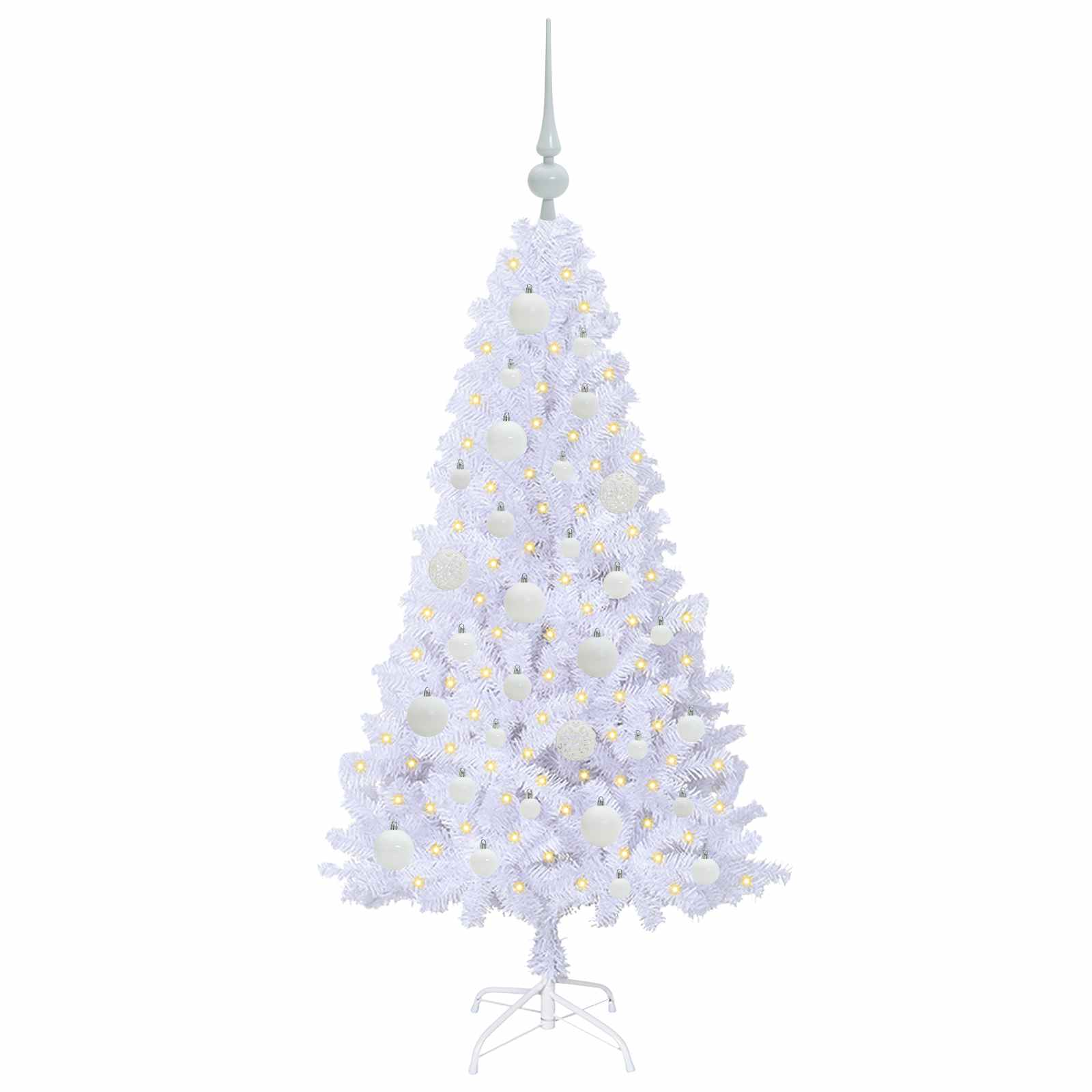 Künstlicher Weihnachtsbaum von Vidaxx mit 150 LEDs, weiß, 120 cm, PVC und Stahl