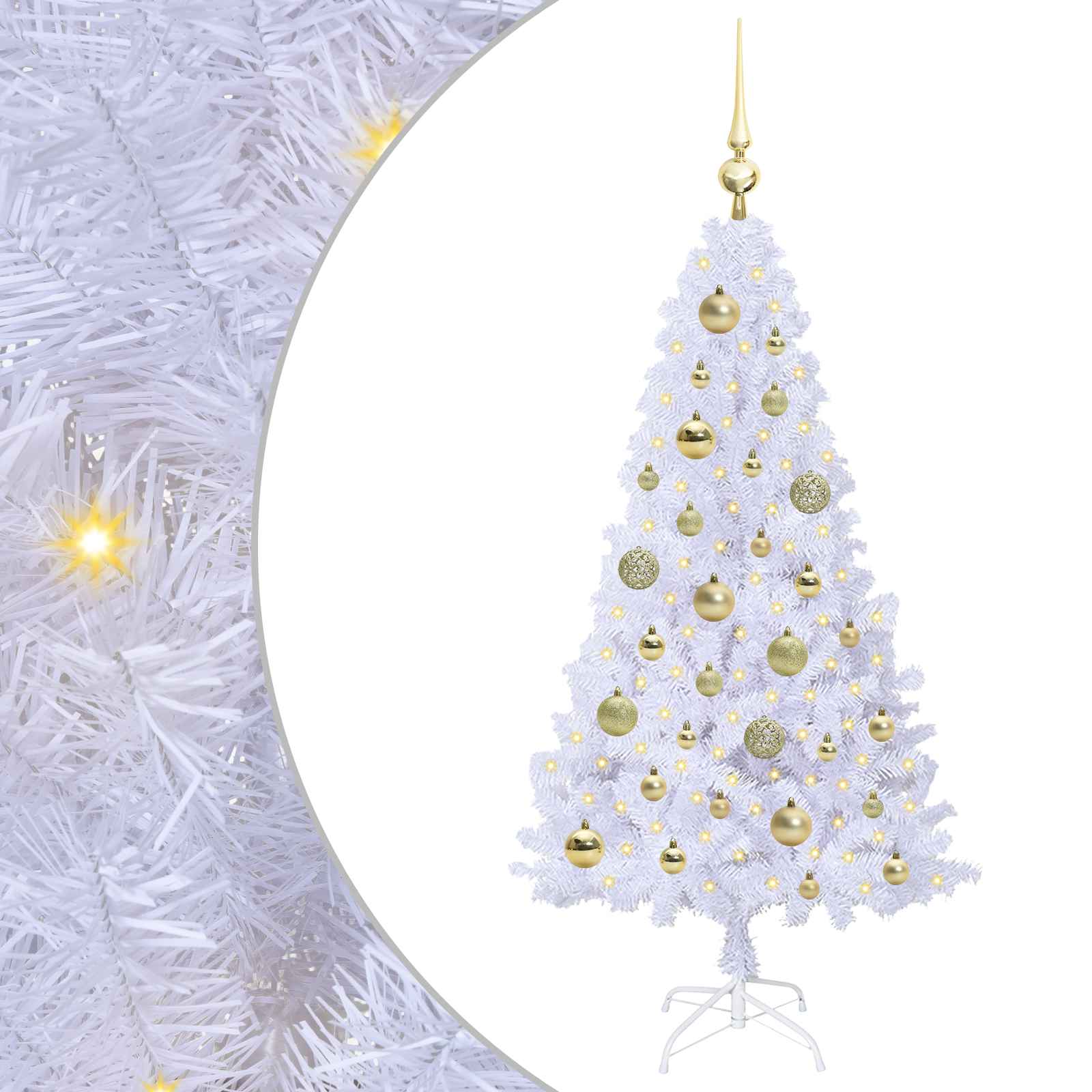 Künstlicher Weihnachtsbaum von Vidaxx mit 150 LEDs, weiß, 120 cm, PVC und Stahl