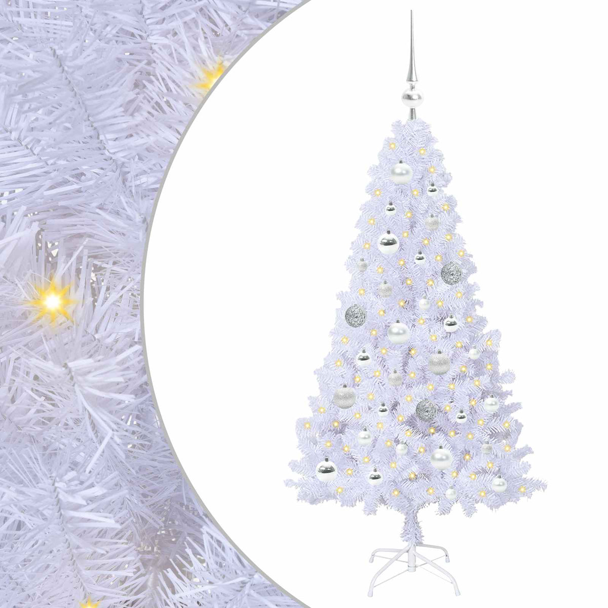 Künstlicher Weihnachtsbaum von Vidaxx mit 150 LEDs, weiß, 120 cm, PVC und Stahl