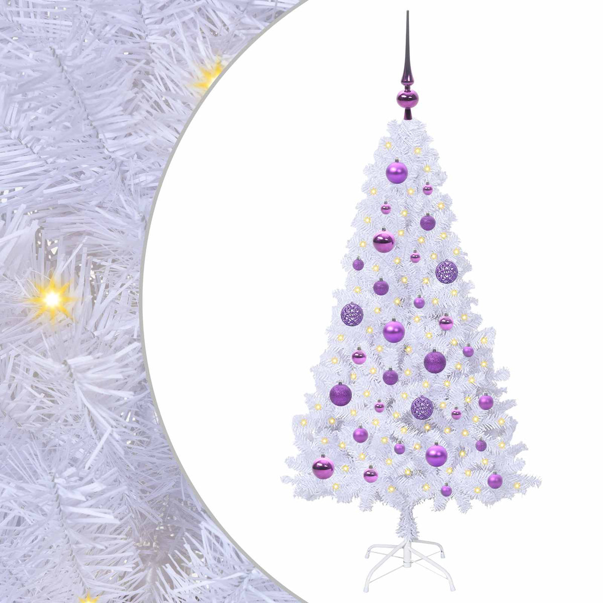 Künstlicher Weihnachtsbaum von Vidaxx mit 150 LEDs, weiß, 120 cm, PVC und Stahl