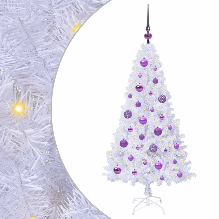 Künstlicher Weihnachtsbaum von Vidaxx mit 150 LEDs, weiß, 120 cm, PVC und Stahl