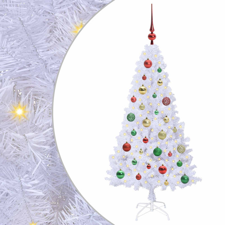 Künstlicher Weihnachtsbaum von Vidaxx mit 150 LEDs, weiß, 120 cm, PVC und Stahl