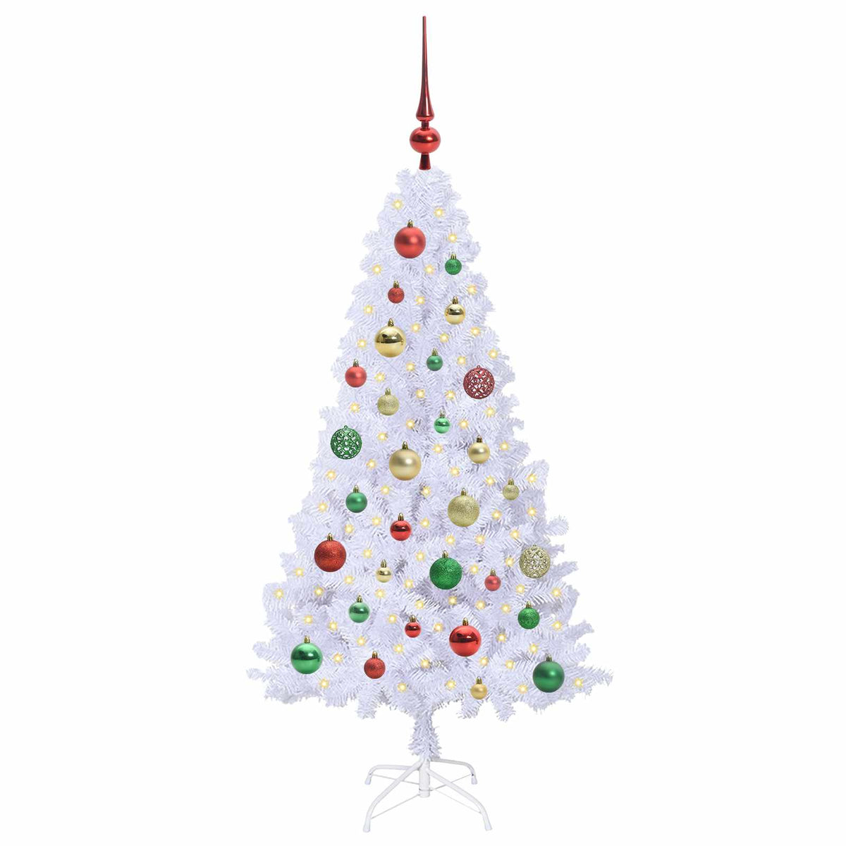 Künstlicher Weihnachtsbaum von Vidaxx mit 150 LEDs, weiß, 120 cm, PVC und Stahl