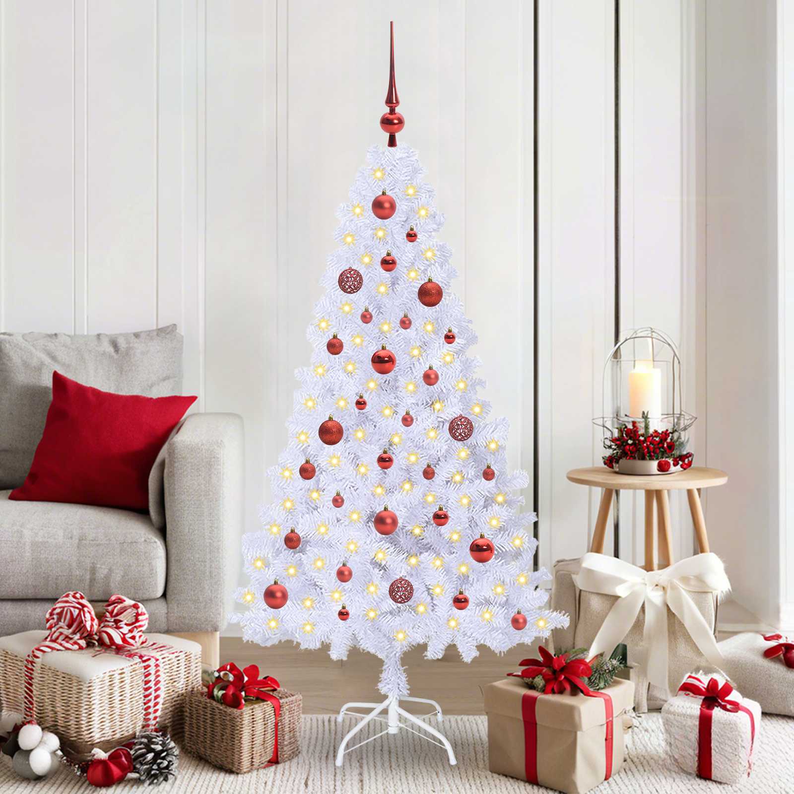 Künstlicher Weihnachtsbaum von Vidaxx mit 150 LEDs, weiß, 150 cm, PVC und Stahl