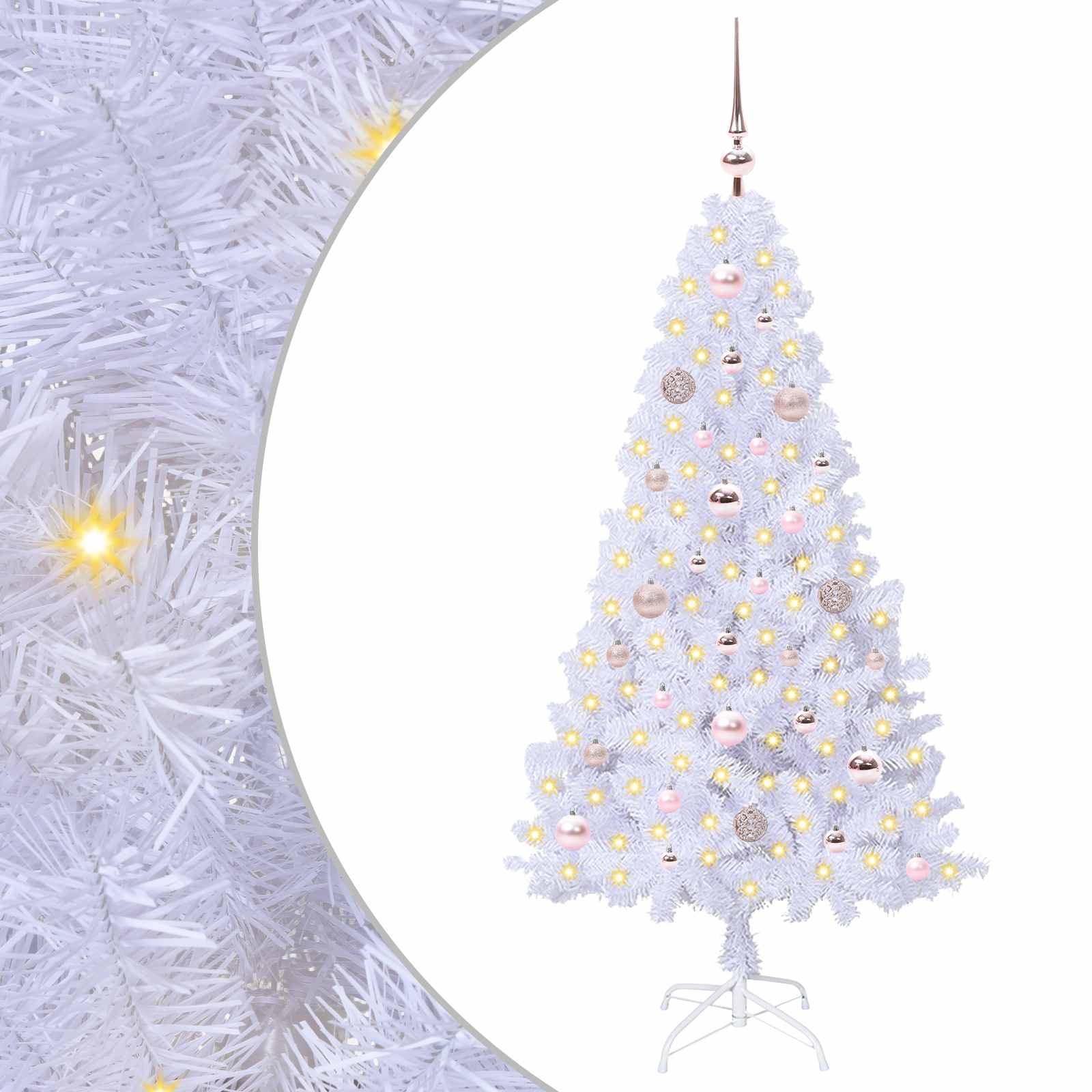 Künstlicher Weihnachtsbaum von Vidaxx mit 150 LEDs, weiß, 150 cm, PVC und Stahl