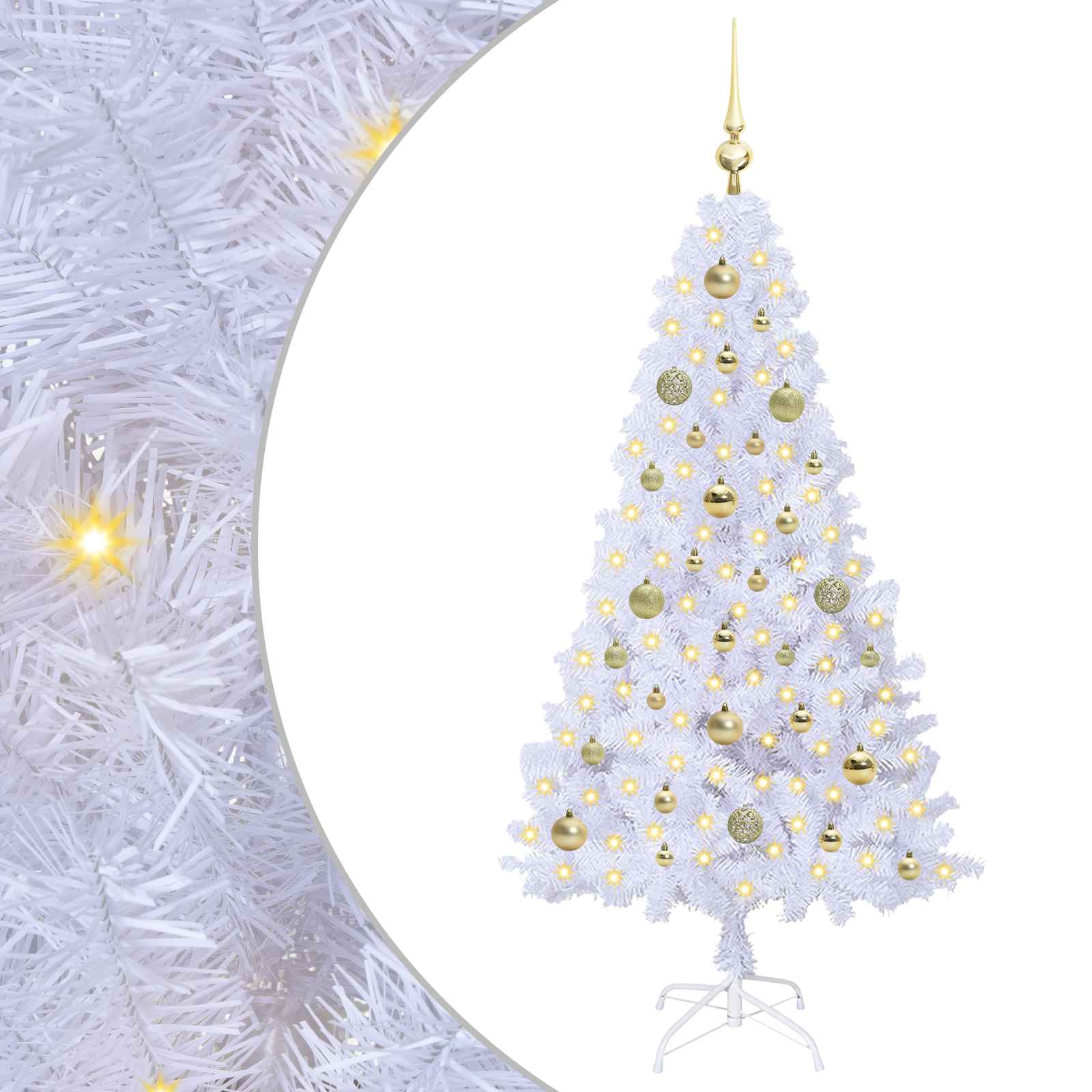 Künstlicher Weihnachtsbaum von Vidaxx mit 150 LEDs, weiß, 150 cm, PVC und Stahl
