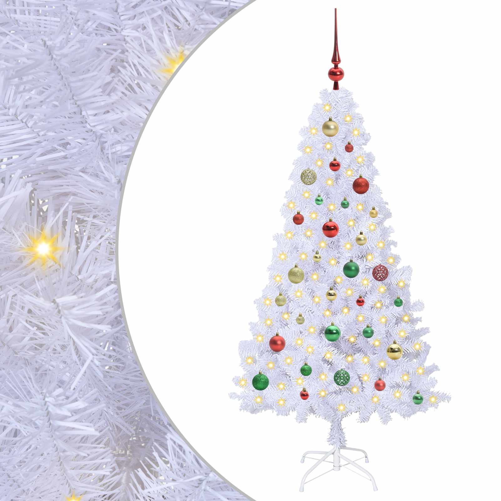 Künstlicher Weihnachtsbaum von Vidaxx mit 150 LEDs, weiß, 150 cm, PVC und Stahl