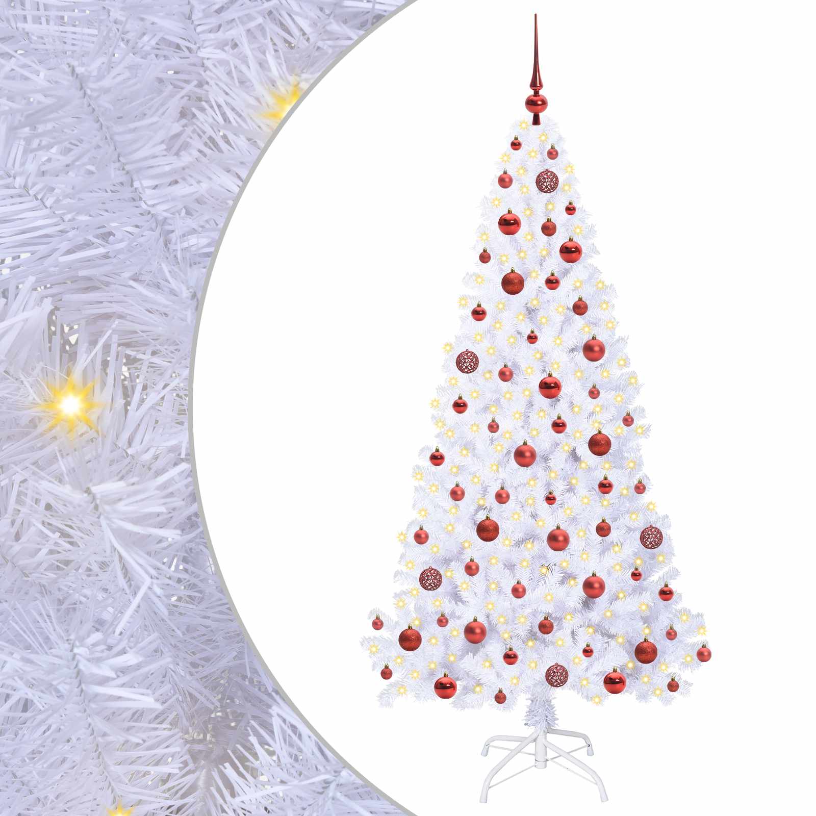 Künstlicher Weihnachtsbaum von Vidaxx mit 300 LEDs, weiß, 180 cm, PVC und Stahl