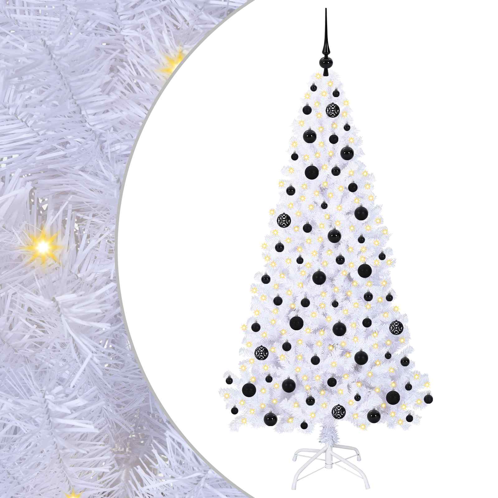 Künstlicher Weihnachtsbaum von Vidaxx mit 300 LEDs, weiß, 180 cm, PVC und Stahl