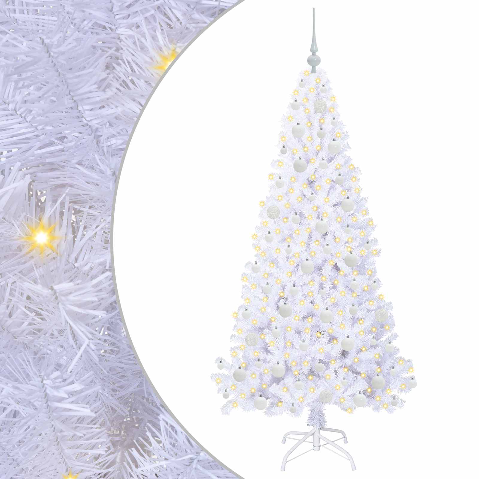 Künstlicher Weihnachtsbaum von Vidaxx mit 300 LEDs, weiß, 180 cm, PVC und Stahl