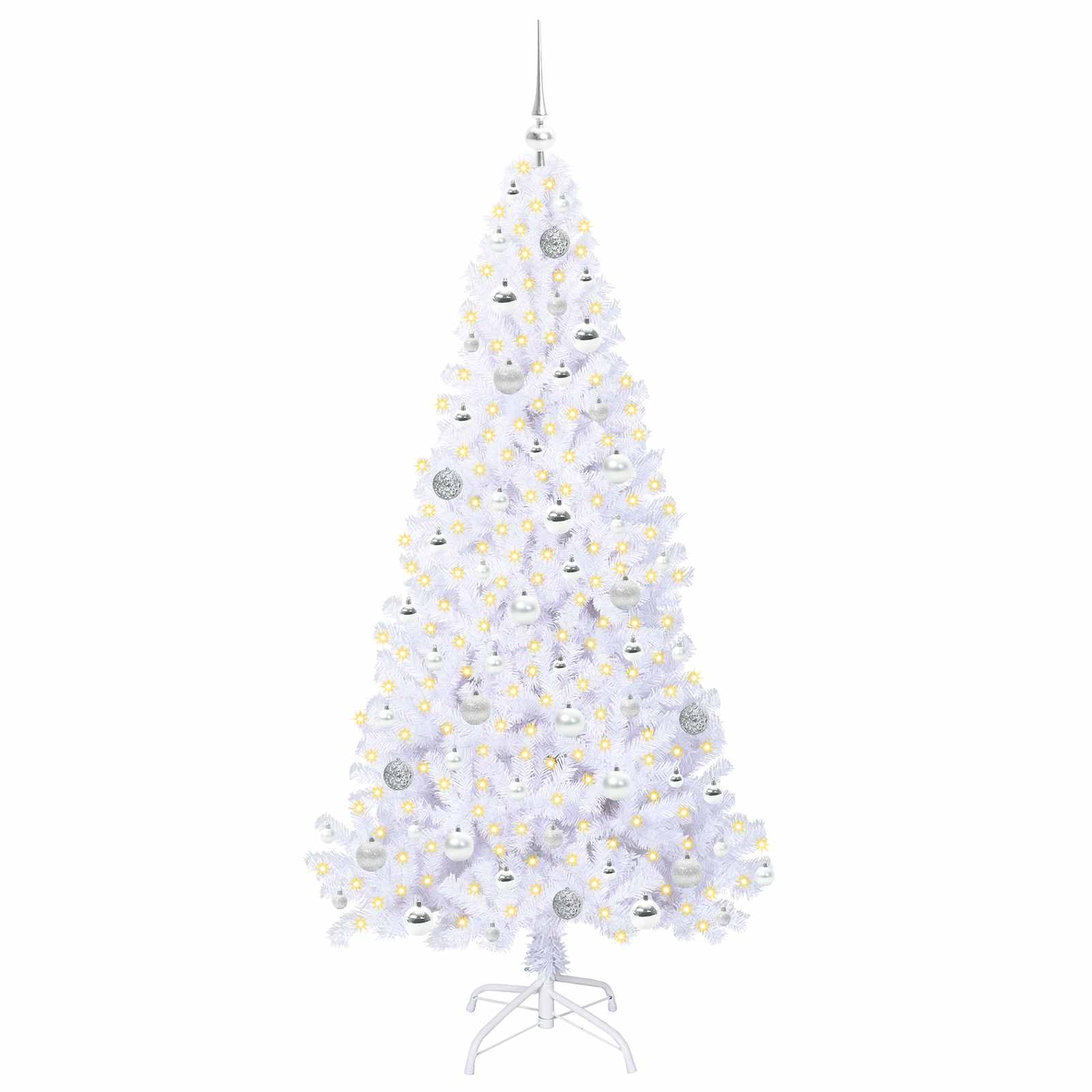 Künstlicher Weihnachtsbaum von Vidaxx mit 300 LEDs, weiß, 180 cm, PVC und Stahl