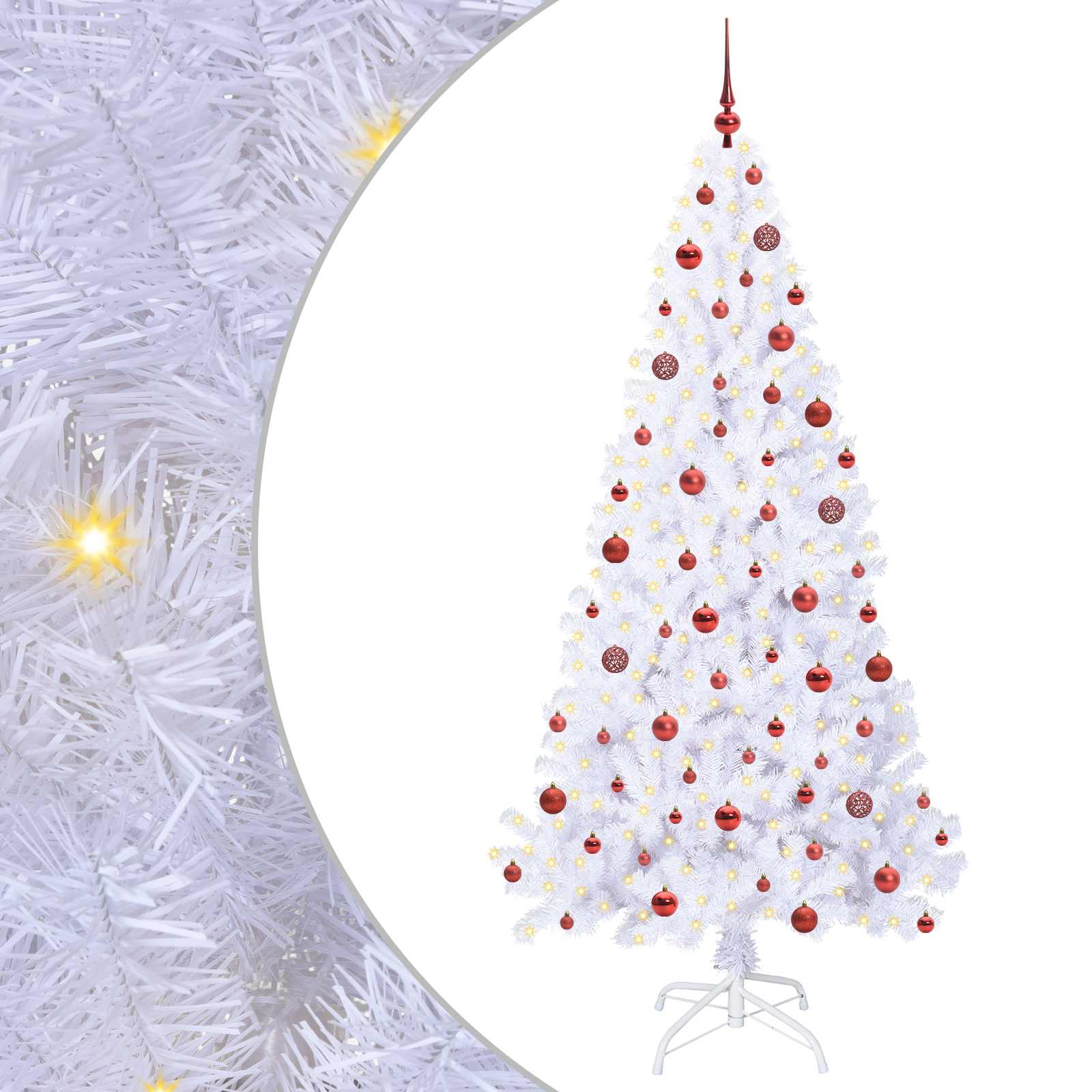 Künstlicher Weihnachtsbaum von Vidaxx mit 300 LEDs, weiß, 210 cm, PVC und Stahl