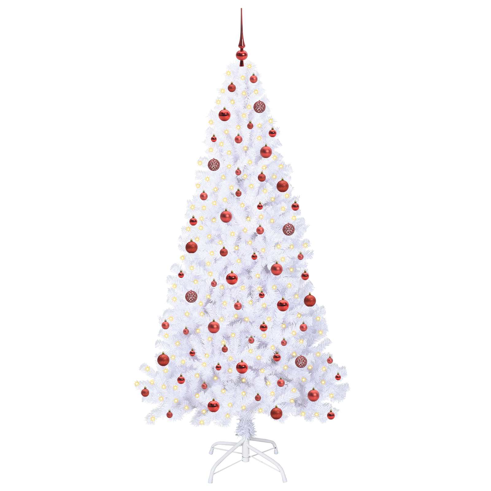 Künstlicher Weihnachtsbaum von Vidaxx mit 300 LEDs, weiß, 210 cm, PVC und Stahl