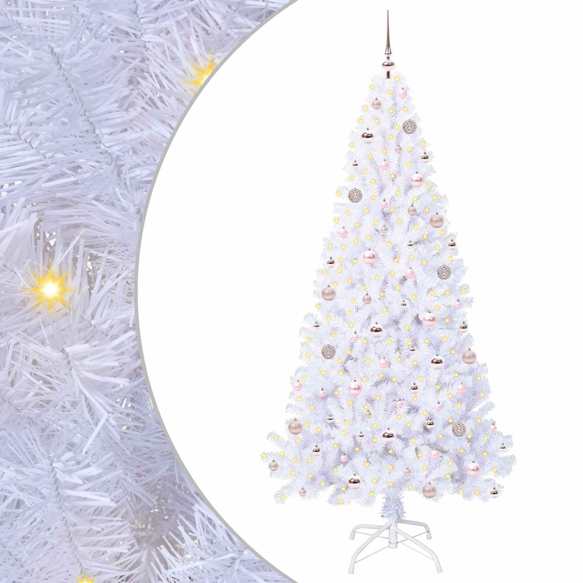 Künstlicher Weihnachtsbaum von Vidaxx mit 300 LEDs, weiß, 210 cm, PVC und Stahl