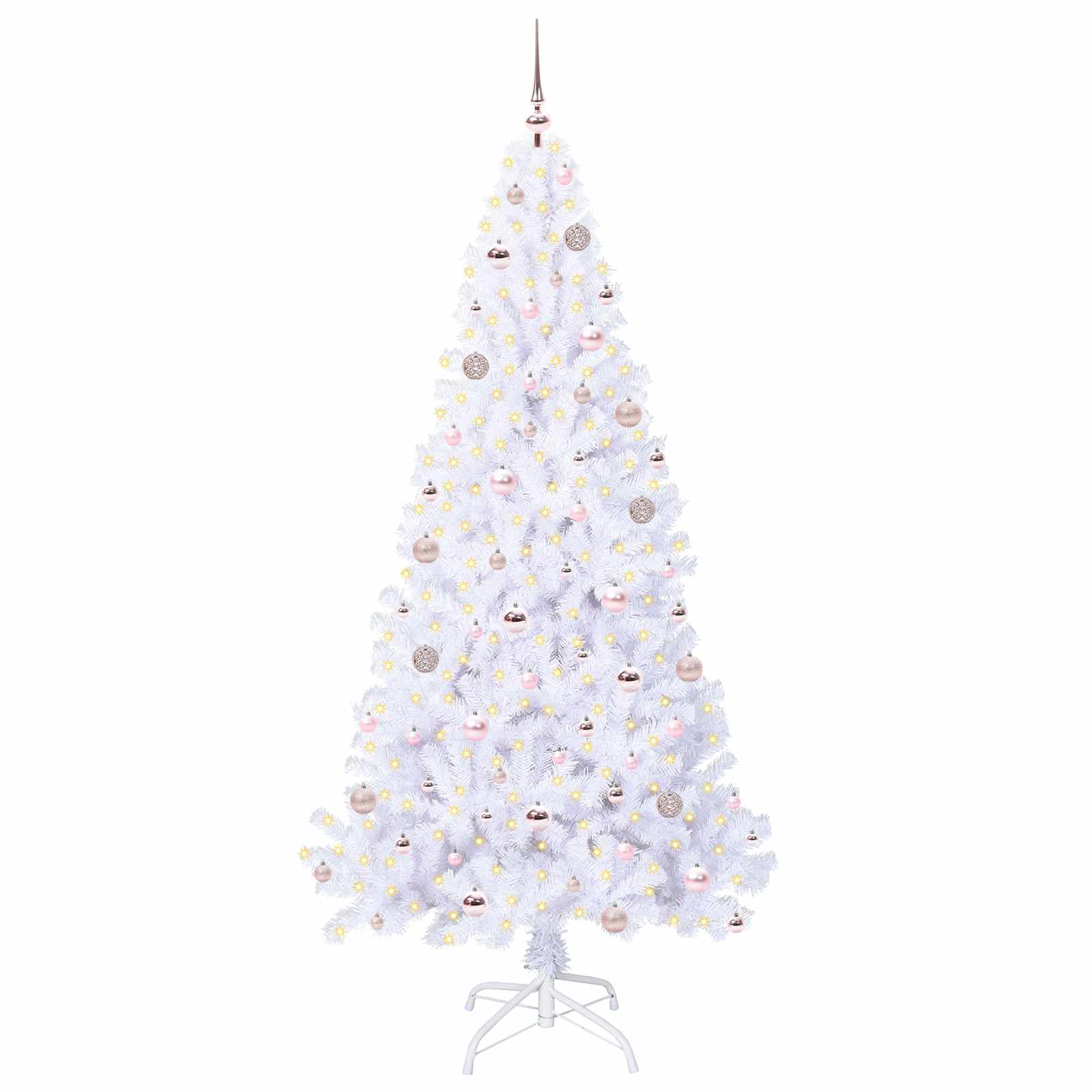 Künstlicher Weihnachtsbaum von Vidaxx mit 300 LEDs, weiß, 210 cm, PVC und Stahl