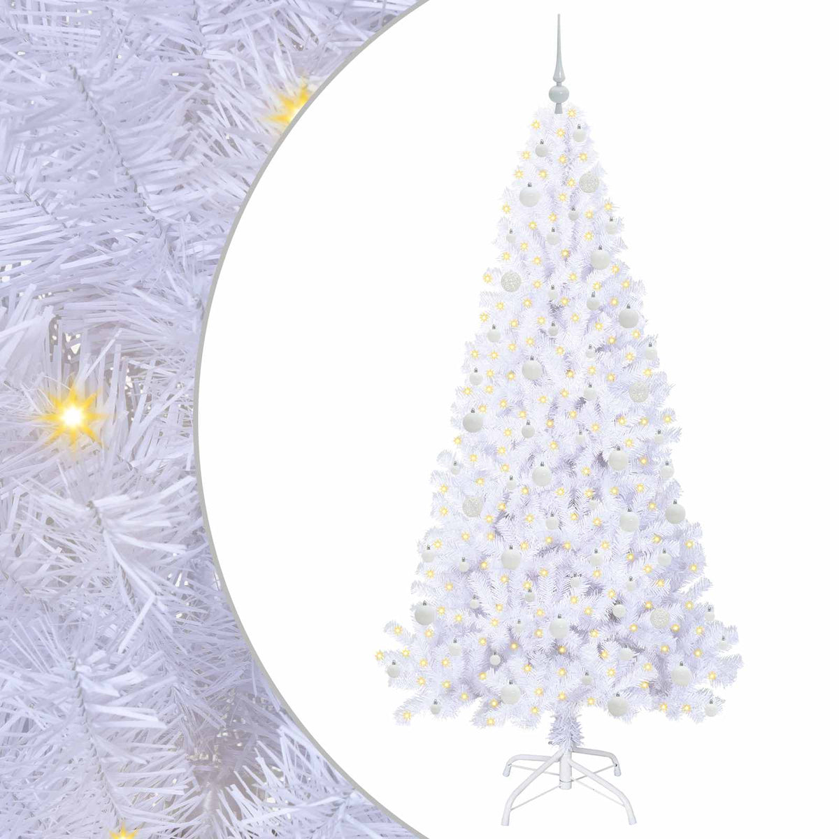 Künstlicher Weihnachtsbaum von Vidaxx mit 300 LEDs, weiß, 210 cm, PVC und Stahl