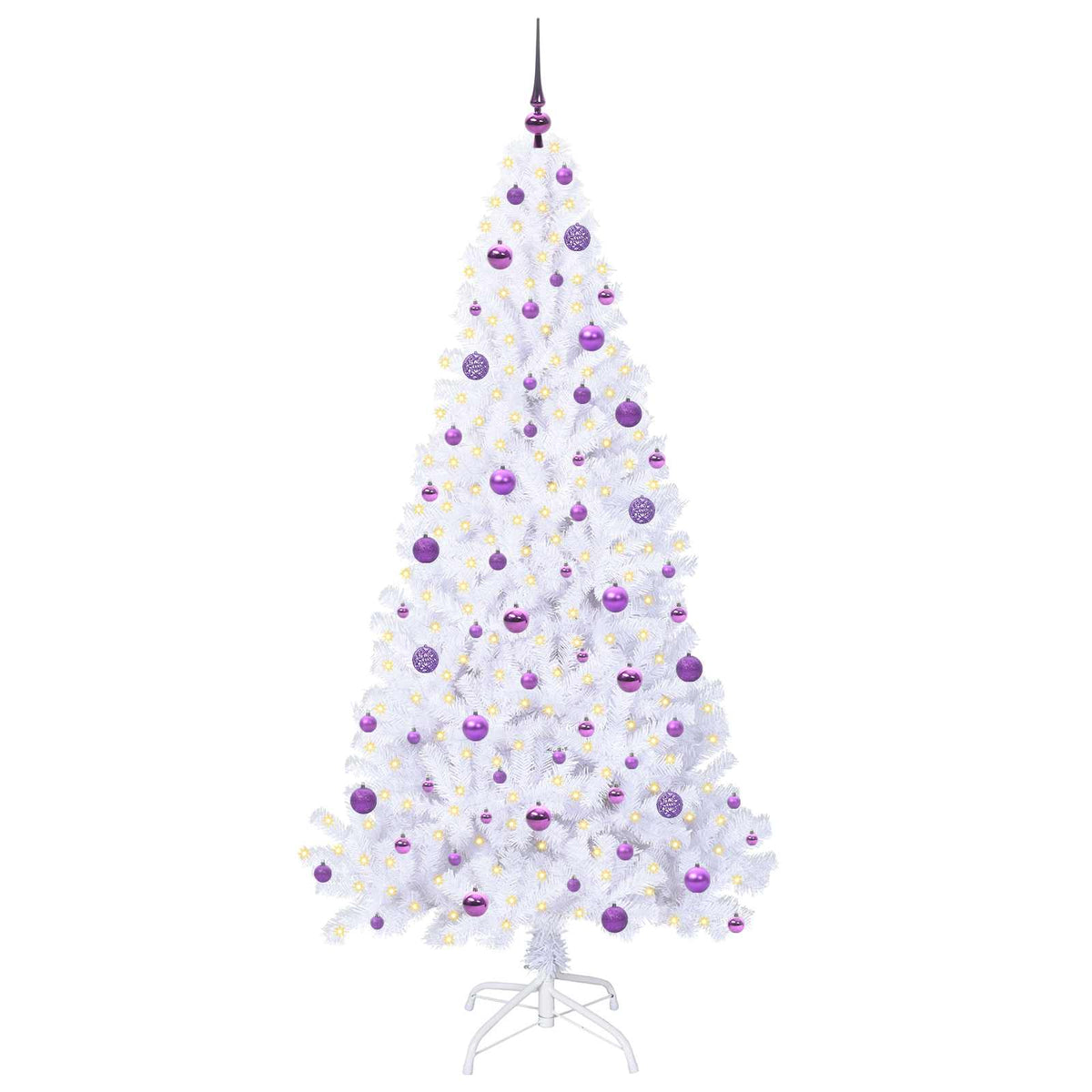 Künstlicher Weihnachtsbaum von Vidaxx mit 300 LEDs, weiß, 210 cm, PVC und Stahl