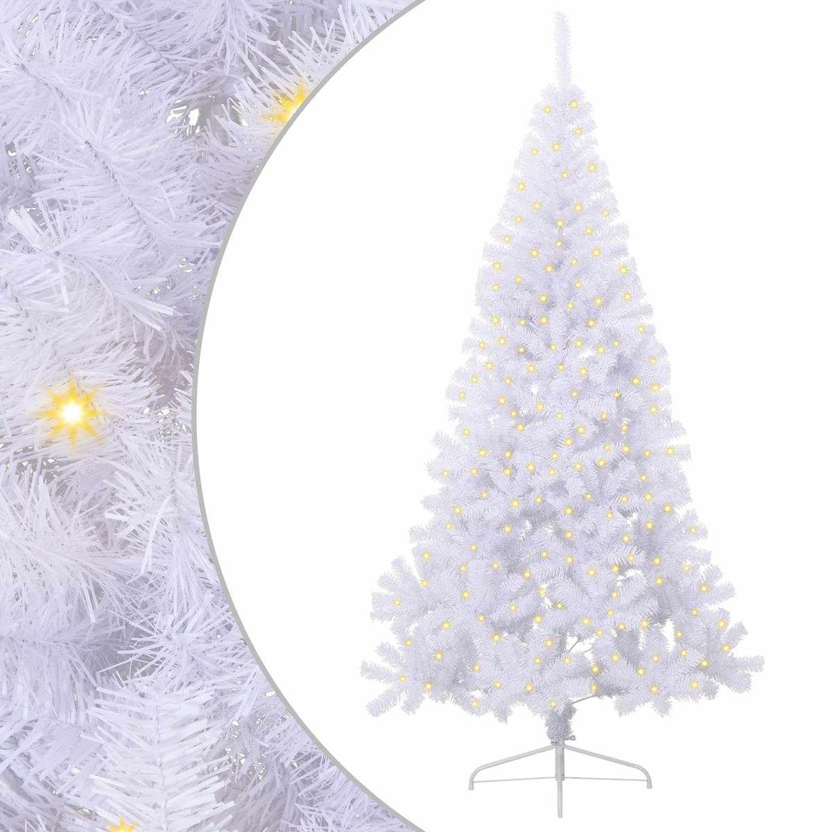 Künstlicher Weihnachtsbaum von Vidaxx mit 300 LEDs, weiß, 240 cm, PVC und Stahl