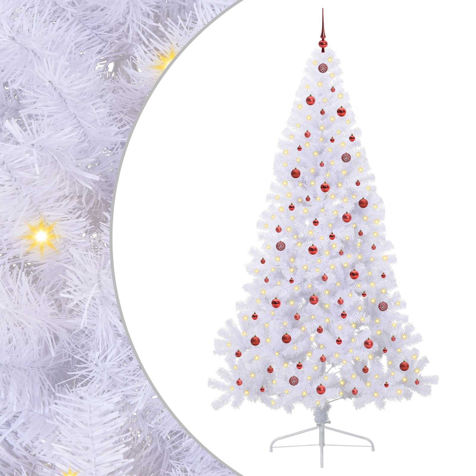 Künstlicher Weihnachtsbaum von Vidaxx mit 300 LEDs, weiß, 240 cm, PVC und Stahl
