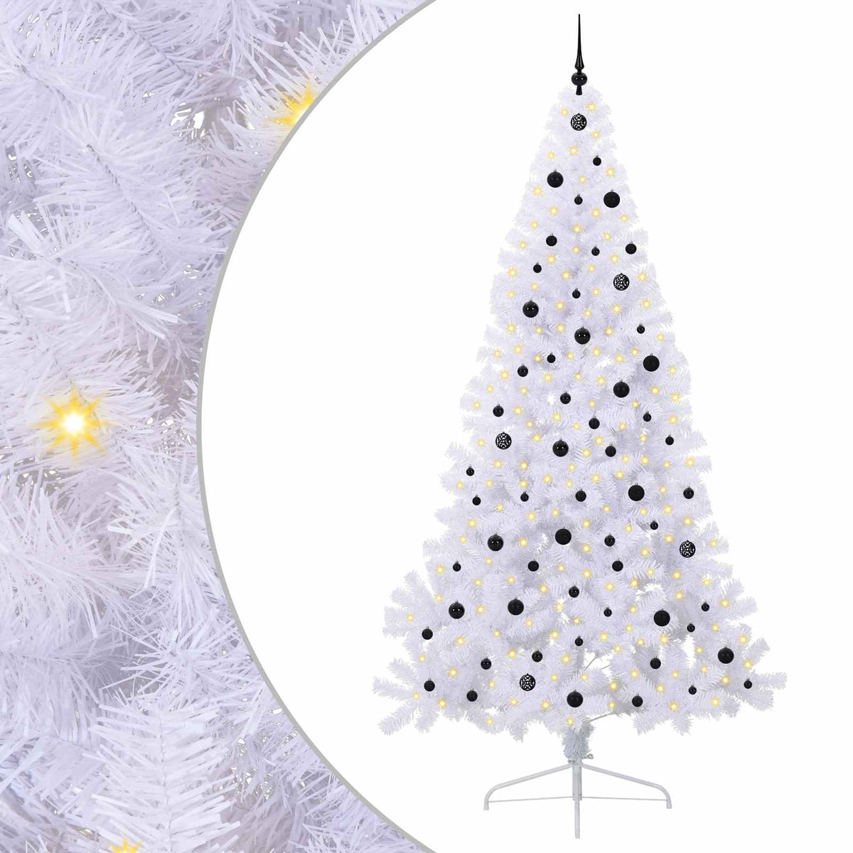 Künstlicher Weihnachtsbaum von Vidaxx mit 300 LEDs, weiß, 240 cm, PVC und Stahl